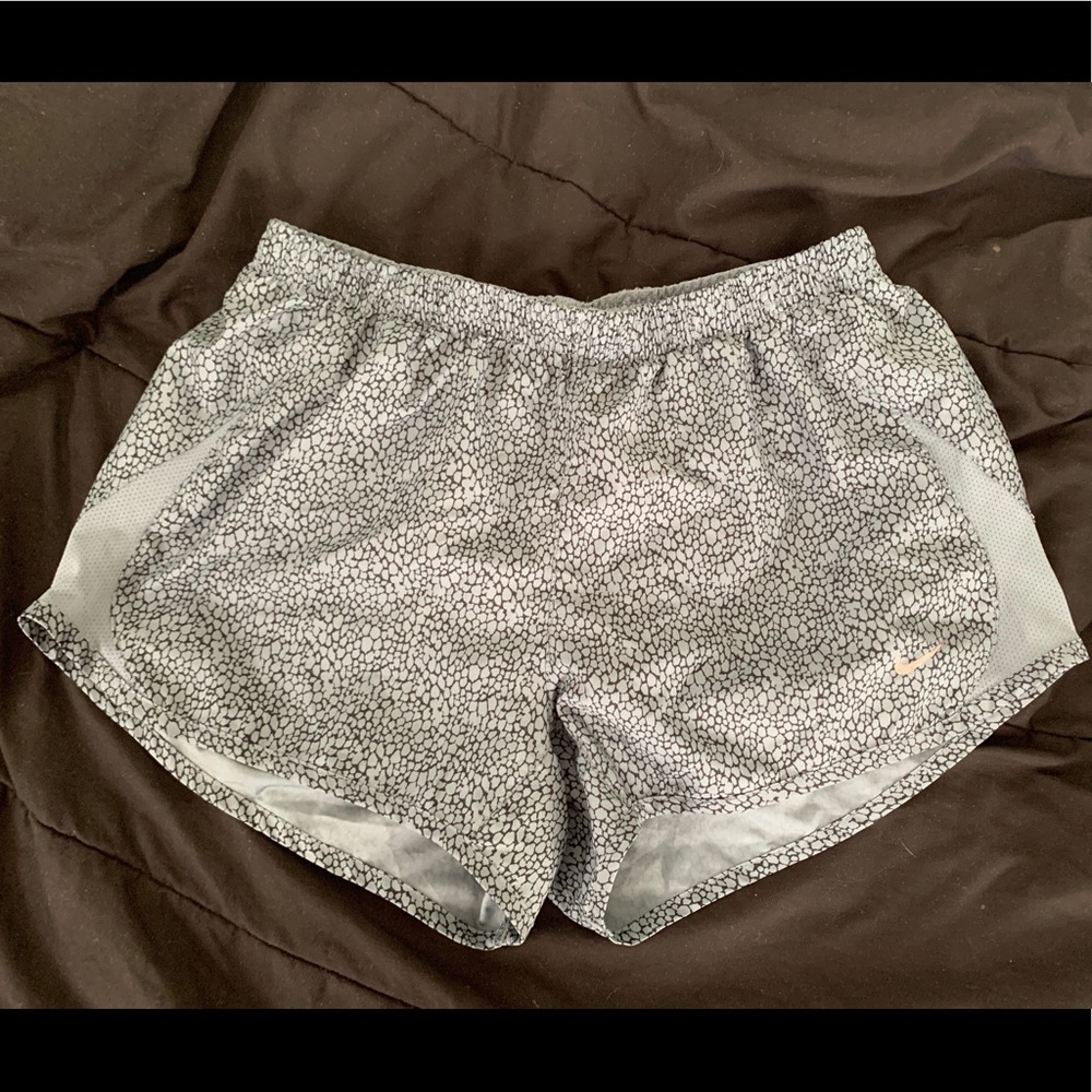 Gray and black snakeskin nike shorts